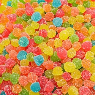 Guatemalan Jelly Fruit Candy Bulk 2 lb – Assorted Flavors (Orange, Peach, Cherry, Grape, Cranberry, Apple), Gelatin Based Gummy, Funny Drops