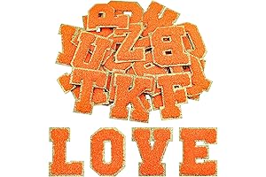 Self-Adhesive Chenille Letter Patches (Orange)