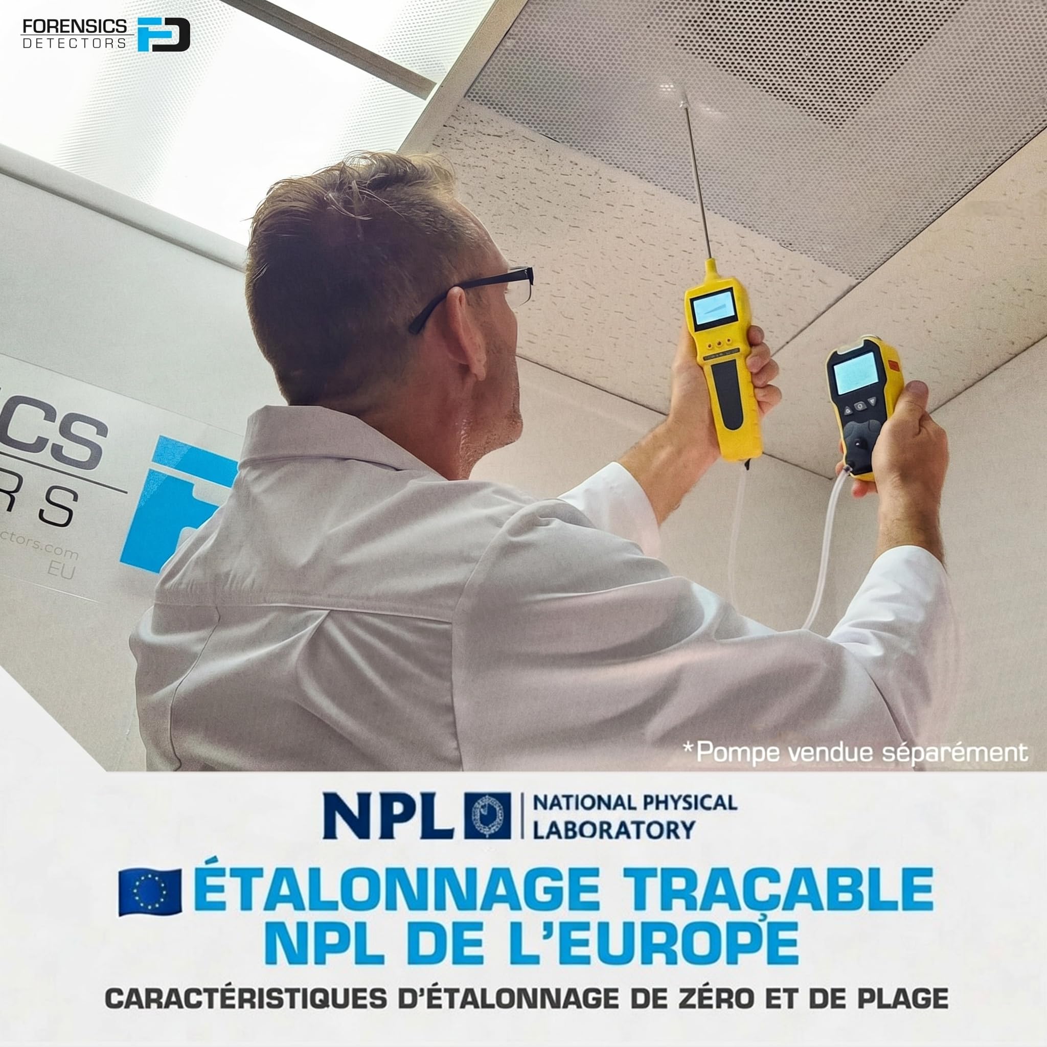Détecteur 4 Gaz | O2, CO, H2S, LEL | Certificat d'Étalonnage UE | Recharge USB | Alarmes Sonores, Visuelles et par Vibration | Grand Écran Rétroéclairé |