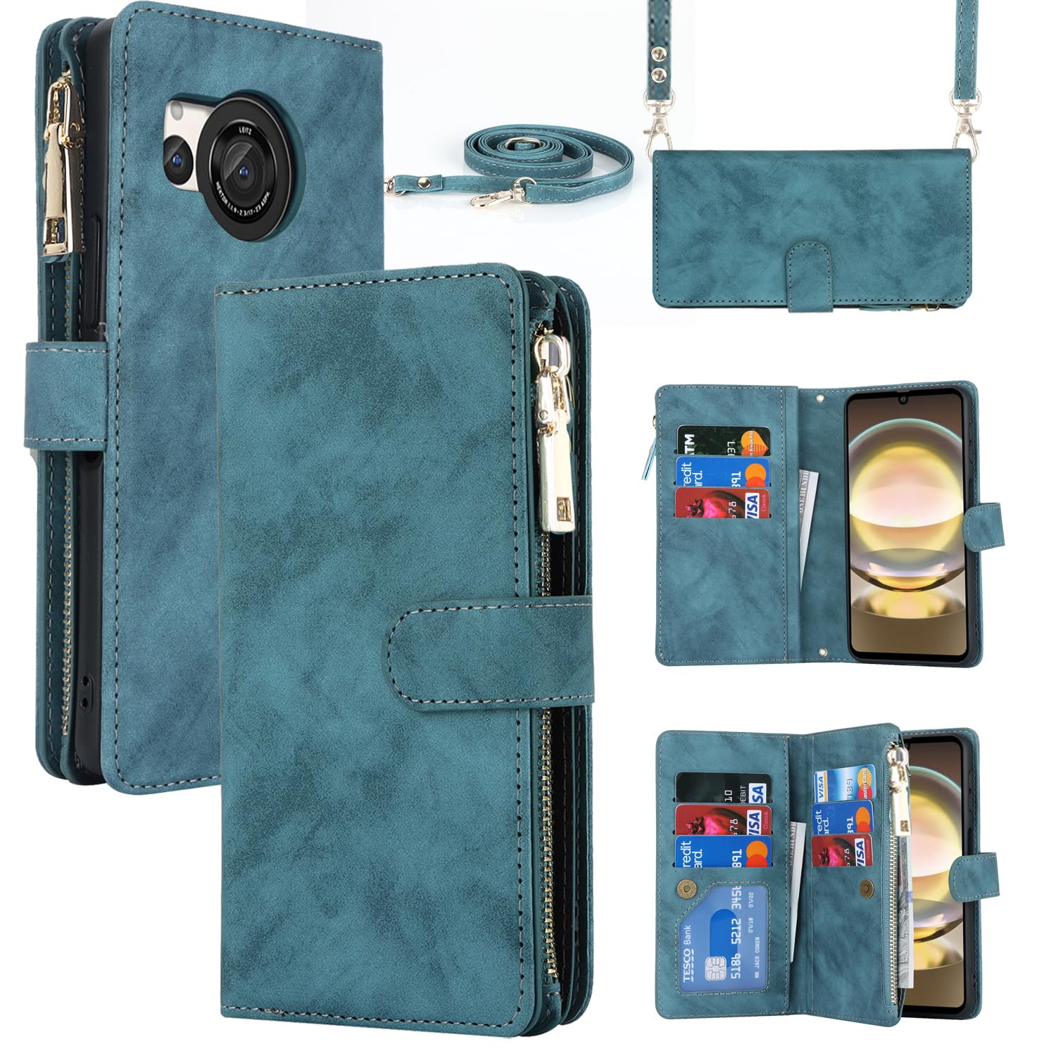 Amazon.co.jp: AQUOS R8 ケース 手帳型 ショルダー ストラップケース