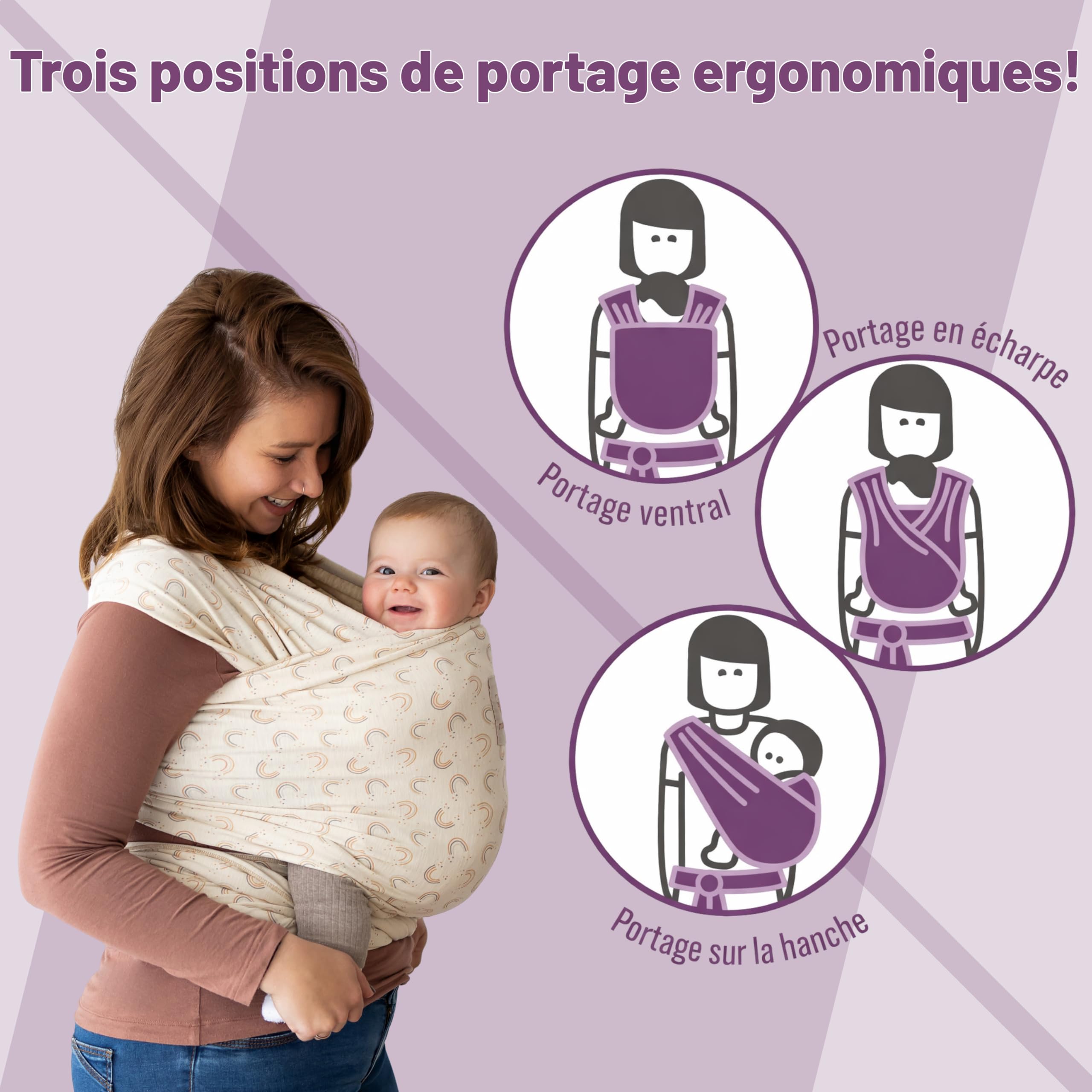 manduca Sling écharpe de portage - Porte-bébé élastique pour les nouveau-nés de la naissance à 15 kg - Botanic Green