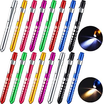 Tuanse 16 Pack LED Pen Lights with Pupil Gauge for Nurses Reusable Medical Penlight Diagnostic Flashlight for Doctors Nursing Students Daily Medical UseAssorted Color