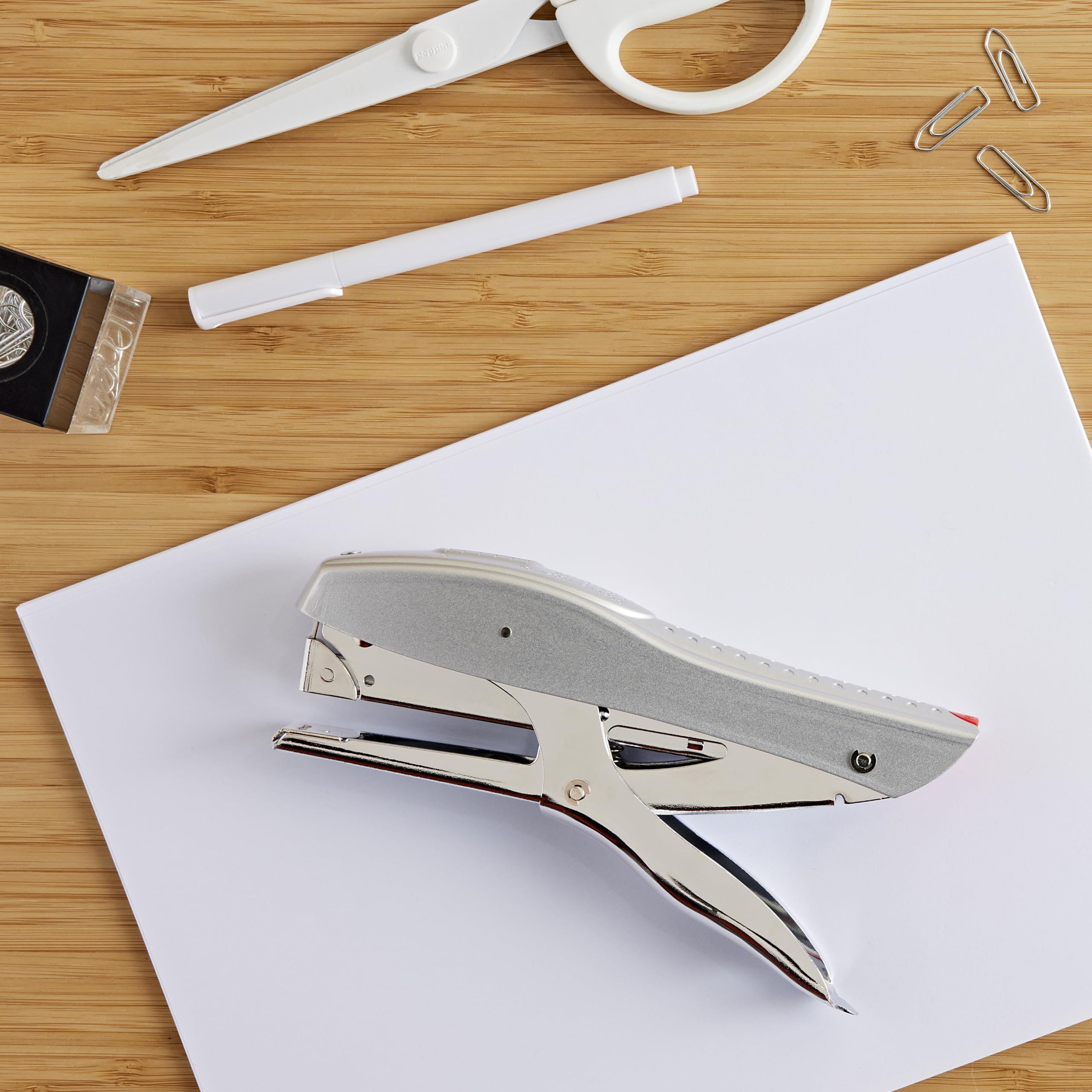 Cucitrice A Clip Riutilizzabile 45 Fogli | Pinza Portatile Con 50 Ricariche Metalliche, Compatta Per Ufficio E Scuola
