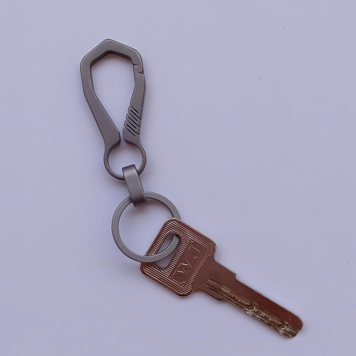 RISON-Titanium Titanium Keychain with Key Ring Anti-Lost Quick Release Spring Keychain Carabiner for Men and Women