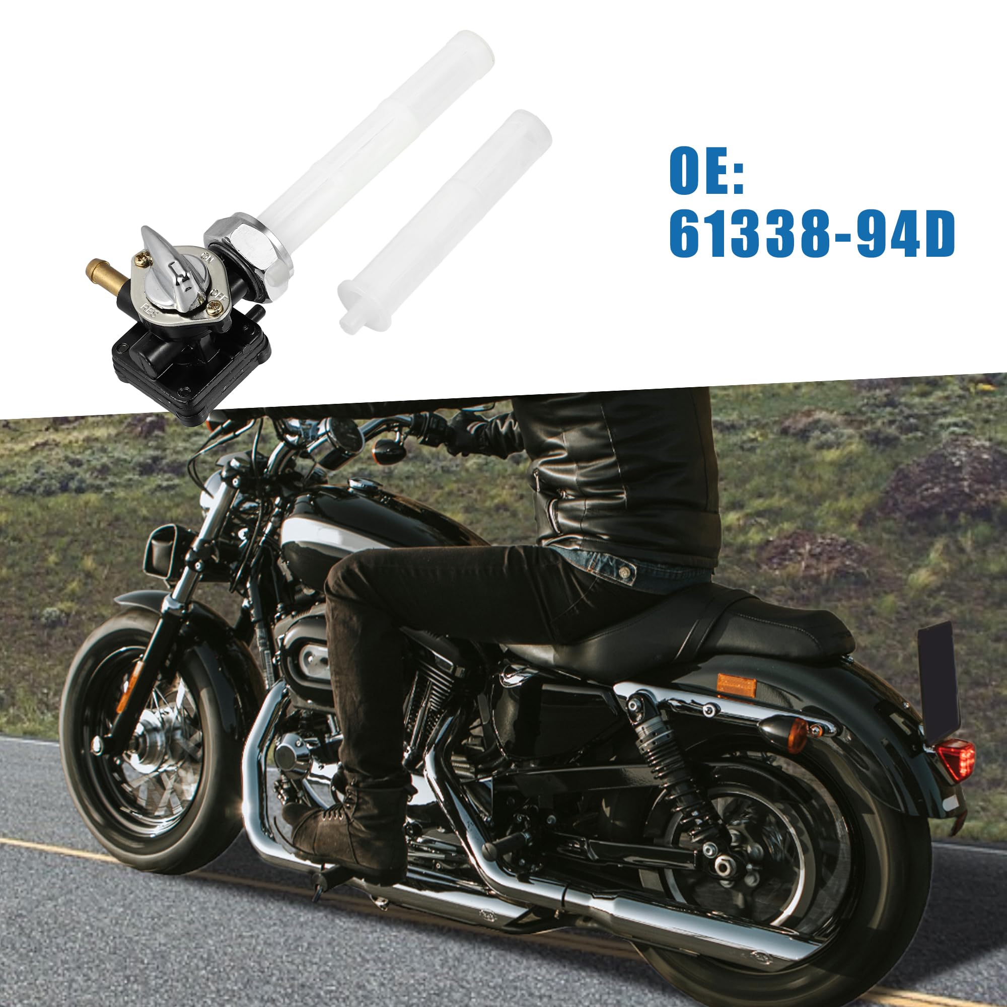 Robinet Essence Pour Harley-Davidson FLST/FXST 1995-2001 | Référence 61338-94D, Sortie 90° Gauche