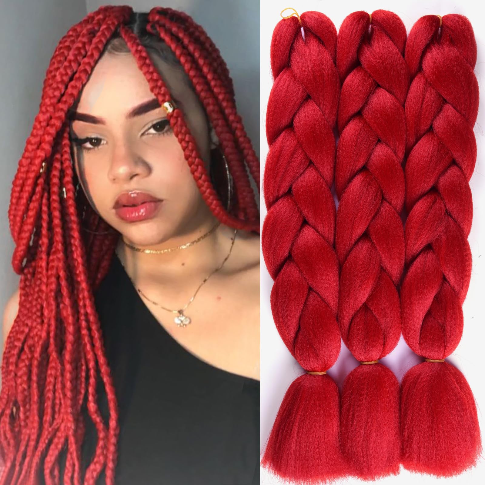 Amazon.com : Royota Red Braiding Hair for Women Hair Extension for