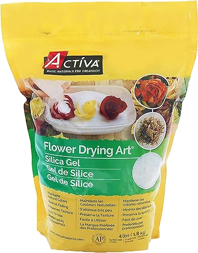 Activa Gel de sílice Flower Drying Art, 4 libras (0.06 oz) | Seca y conserva flores con confianza, apto para microondas y reutilizable