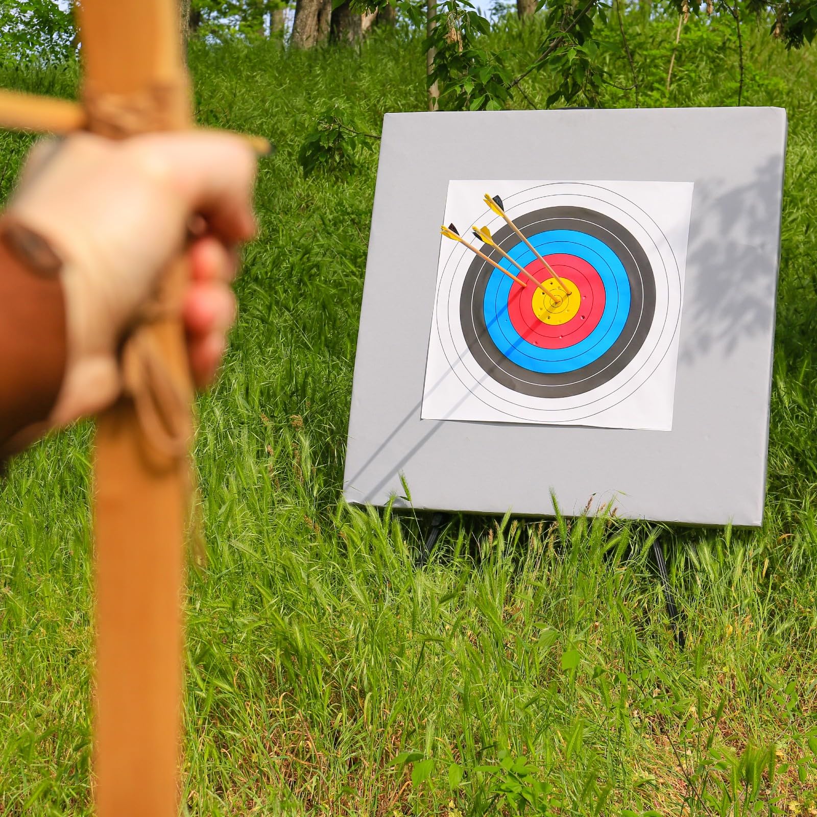 20 Stück Zielscheibenauflage nach FITA Abmaßen, Ø 80cm | Bogenschießen Zielscheibe Auflage 80x80 cm, 10 Ring Zielpapier für Jagd & Training Schießen
