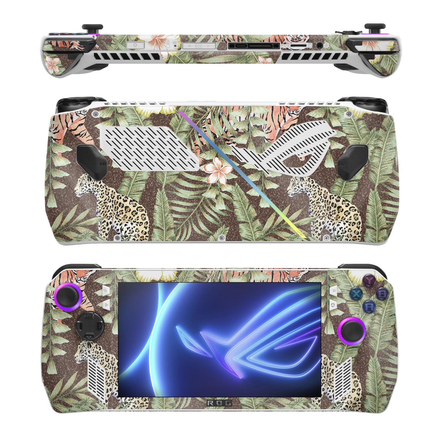 MightySkins Glossy Glitter Skin Compatible with Asus ROG Ally - Tiger Jungle | Protective, Durable High-Gloss Glitter Finish | Easy to Apply