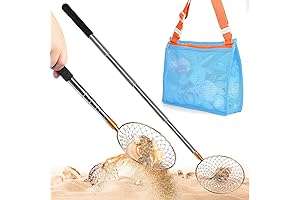 Sand Grabber: Mesh Beach Bag, Shark Tooth Sifter Dipper + Filter Sand Scooper