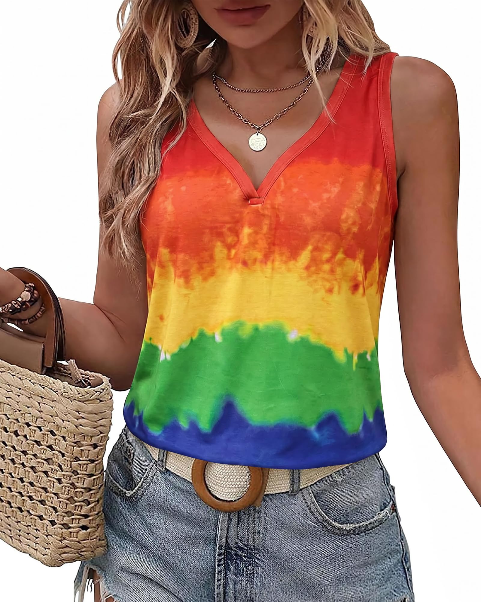SENBATU Tank Top Damen Sommer 2026 V-Ausschnitt Casual Top Damen Sexy Ãrmellose Elegante Oberteile Damens