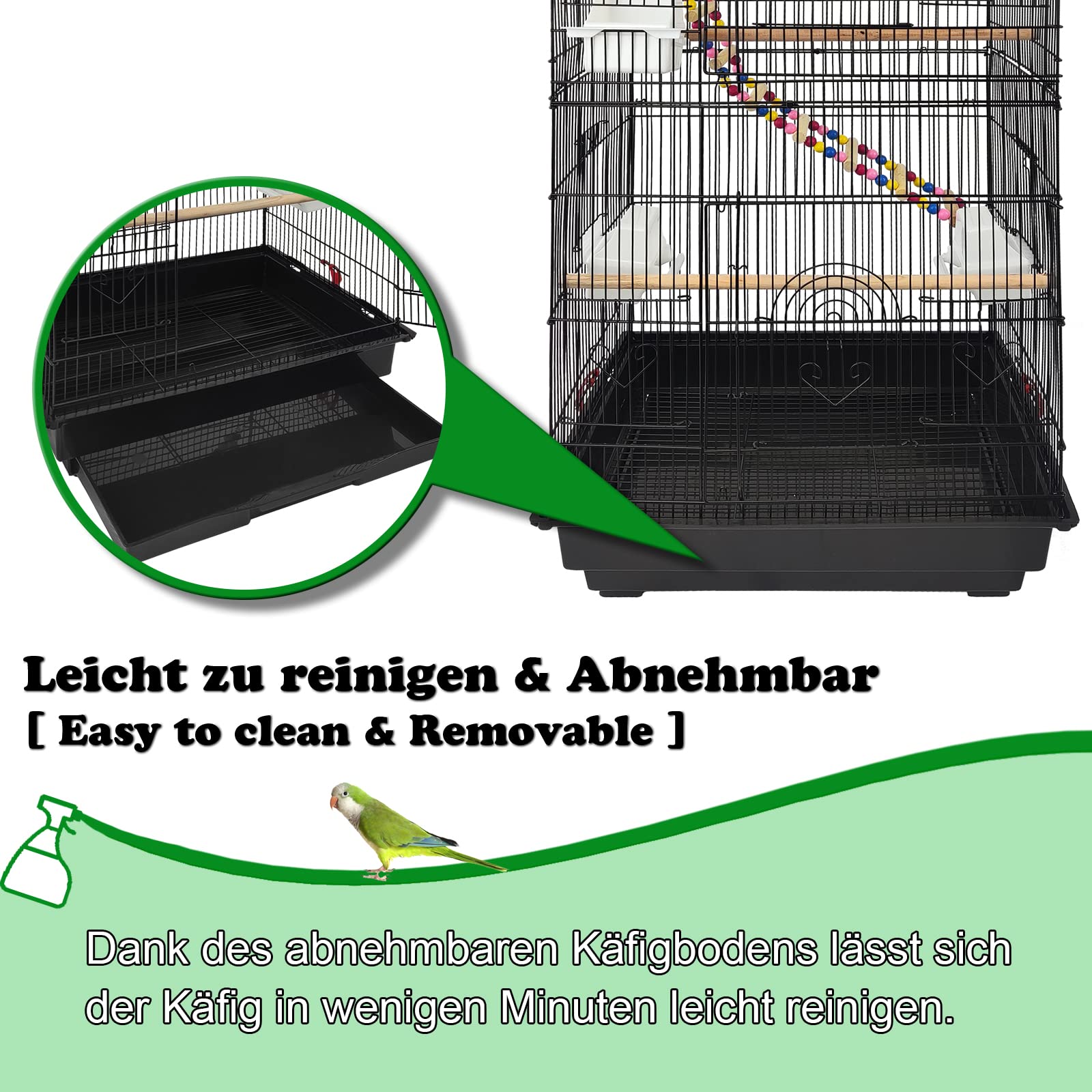 LZQ Vogelhaus Vogelkäfig Vogelvoliere Papageienkäfig Metall Käfig für Papageien Tauben Vogel Haustier (mit Spielzeug)