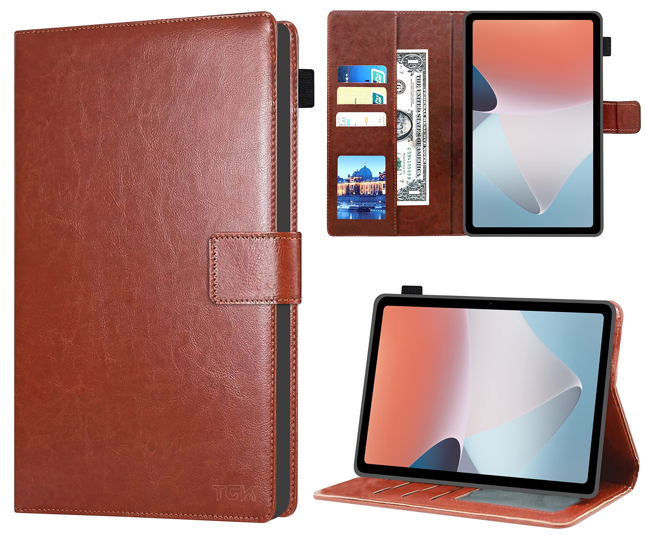 TGK Multi Protective Wallet Leather Flip Stand Case Cover for Oppo Pad Air 10.36 inch Tablet, Brown (B0B7X9TSG3) Amazon Price History, Amazon Price Tracker