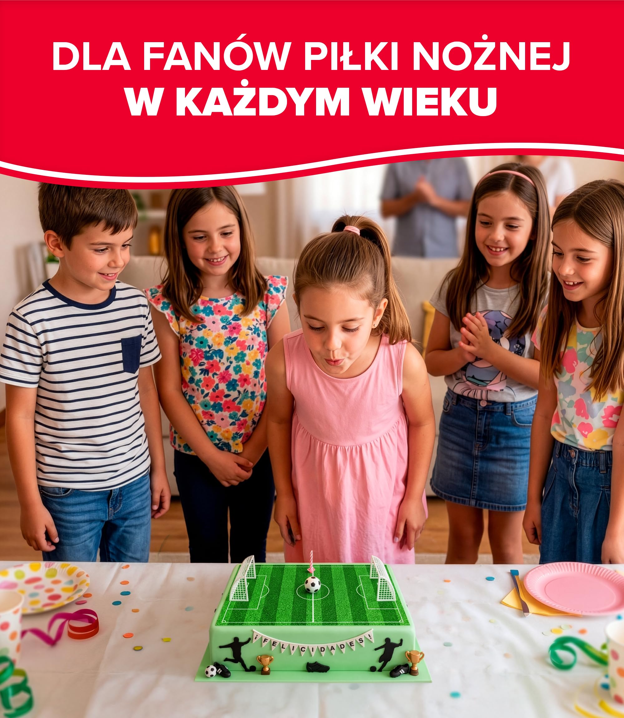 dekora – Jadalny arkusz Boisko Piłkarskie A5 14,8 x 21 cm | Dekoracja tortów i ciast | Bez dodatku cukru | Bez glutenu | Odpowiedni dla wegetarian