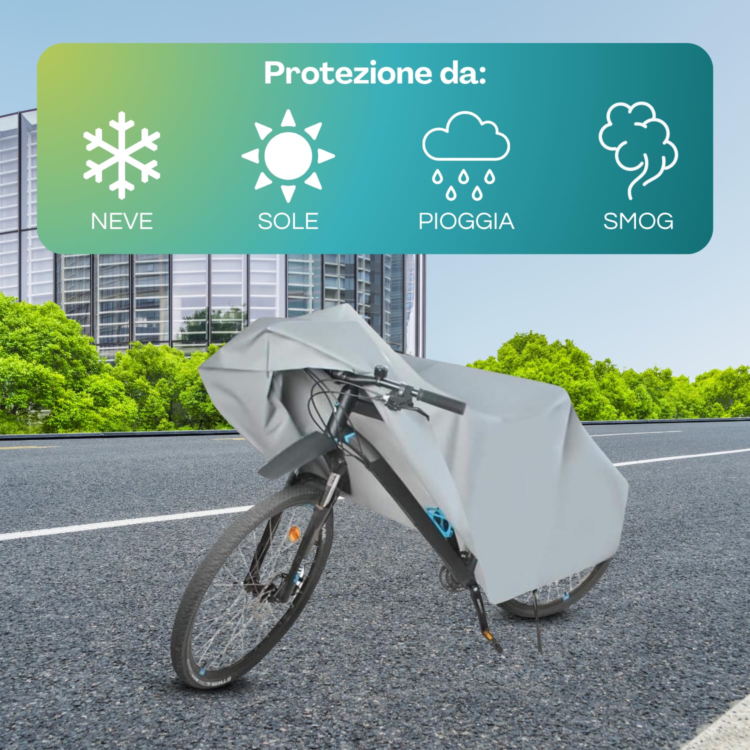 Paluplus Telo Copribici da esterno colore Grigio, Misura 100x200 cm, Copertura Protettiva per Bicicletta, Tessuto Impermeabile, Protezione da Polvere, Pioggia, Neve, Ghiaccio, Raggi UV -6922