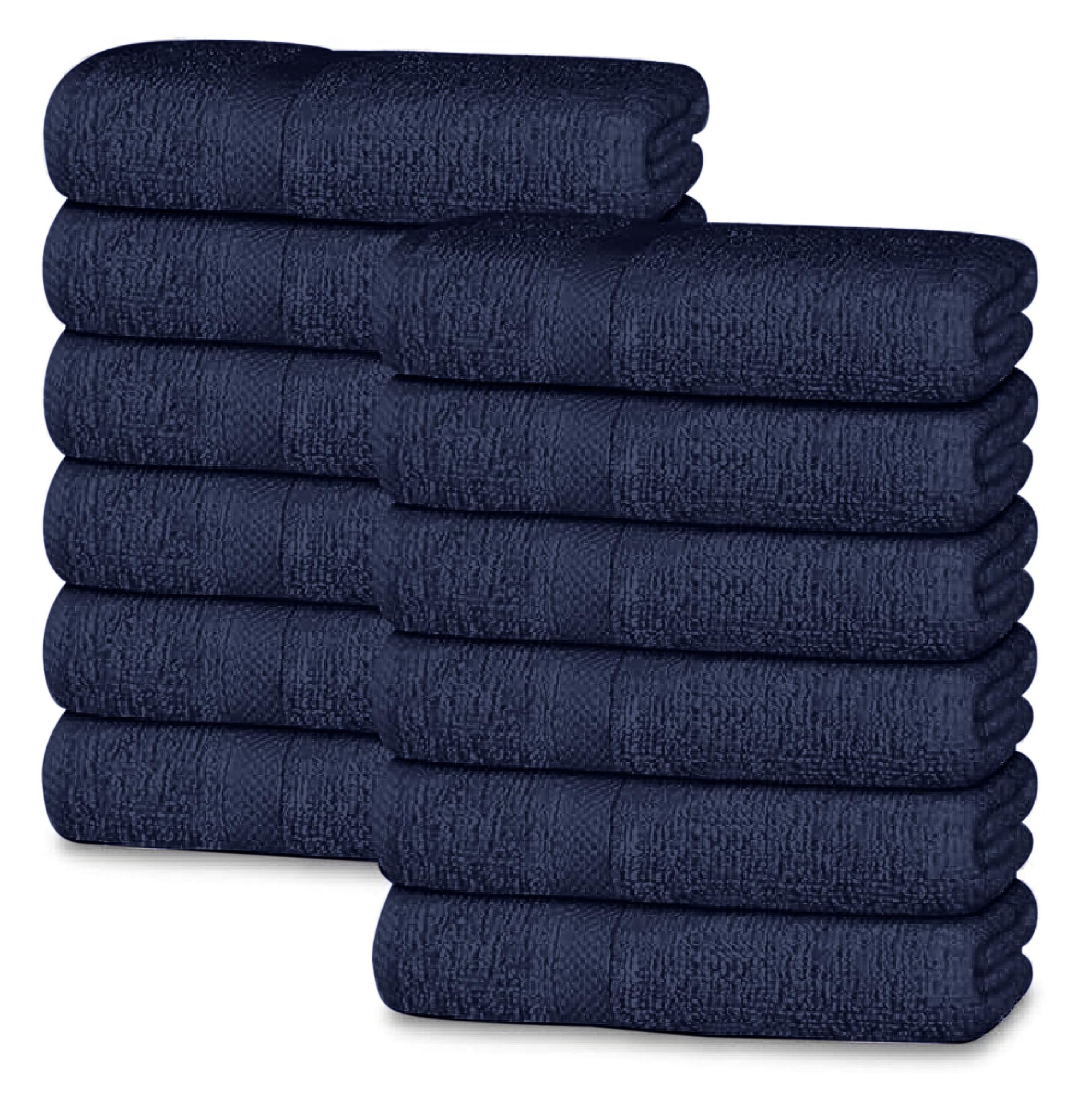 Opulent Dreams 100% Egyptian Cotton Towel Sets – Soft, Absorbent, Quick-Dry – Includes Bath Sheets, Bath Towels, Hand Towels, Flannels – Luxuriously Easy to Wash (Navy, Face Towel (Pack of 12))