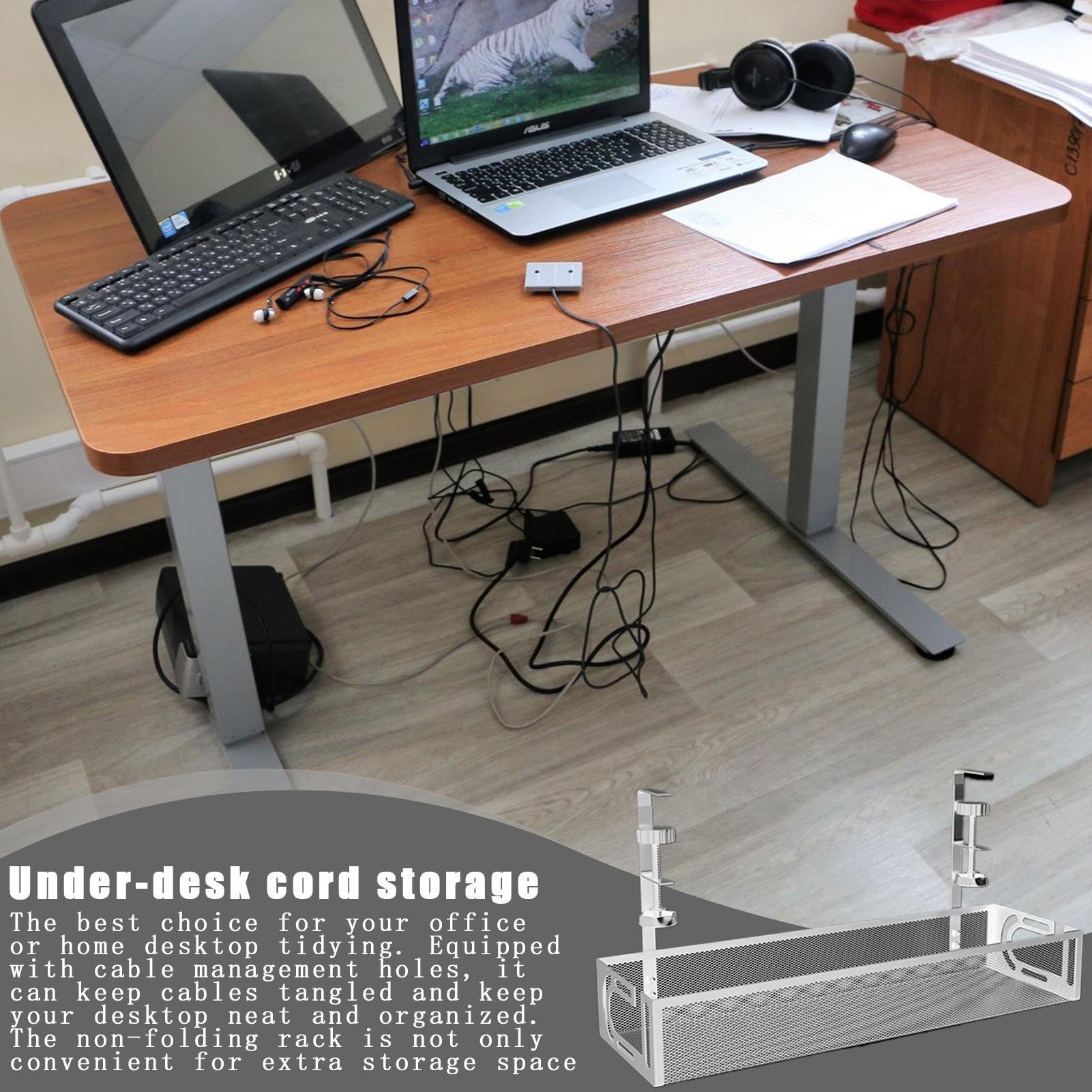 Organizer per cavi sotto scrivania, Organizzatore di archiviazione cavi
