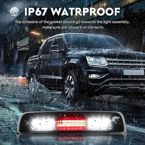 Miniatura 7 de Tresound Tercera luz de freno para Dodge Ram 1500 2500 3500 2009-2017 Lámpara LED de montaje alto (lente ahumada)