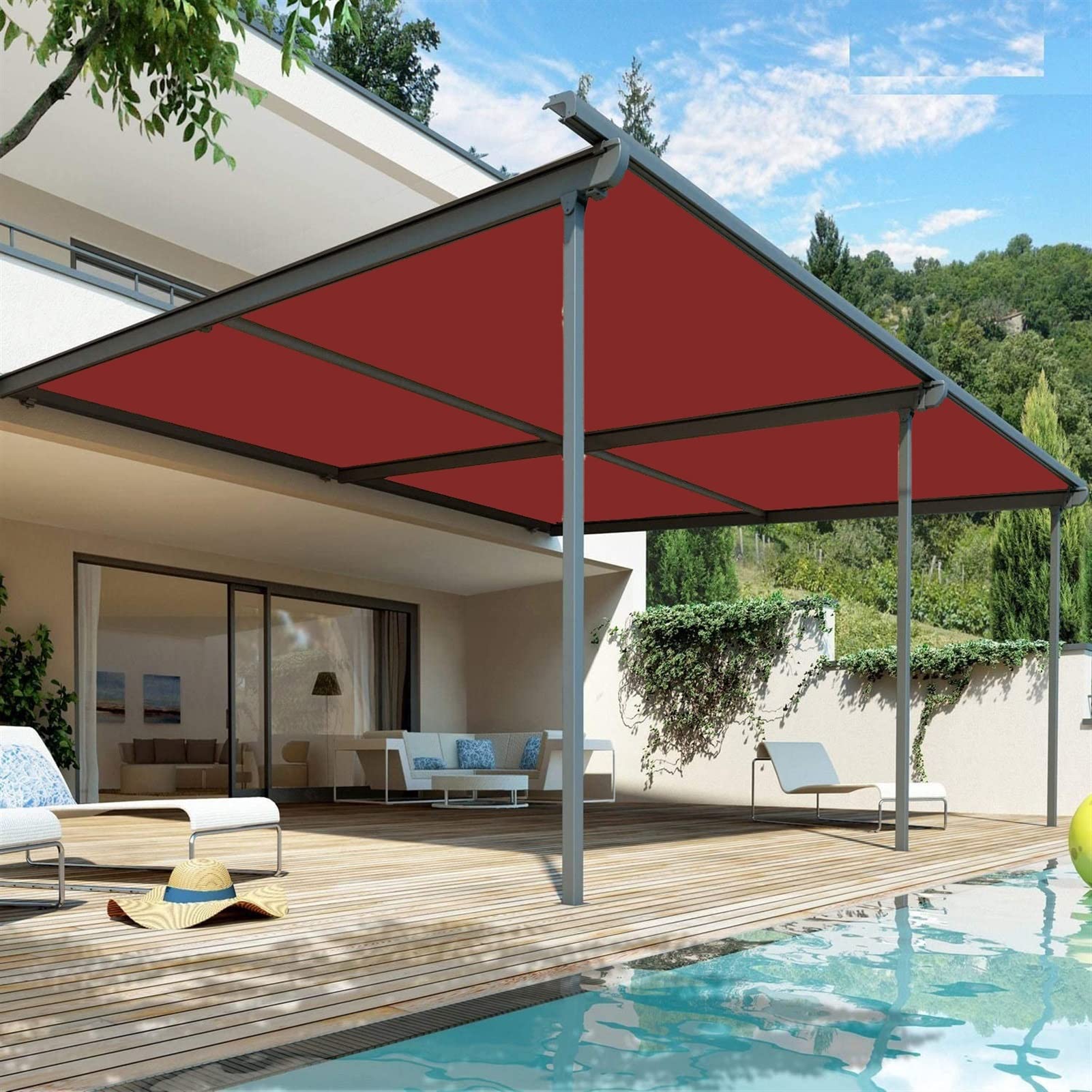 Voile d'ombrage anti-UV pour jardin, 1,1 x 7 m, perméable à l'air, couleur ivoire pour protection du jardin et de la terrasse, 22622