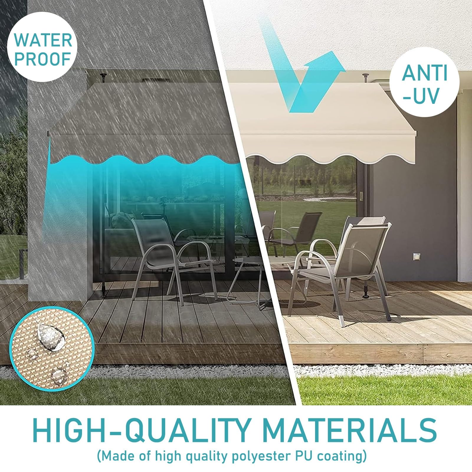 Amazon.co.jp: オーニングテント ひさし屋根 後付け 格納式日除け