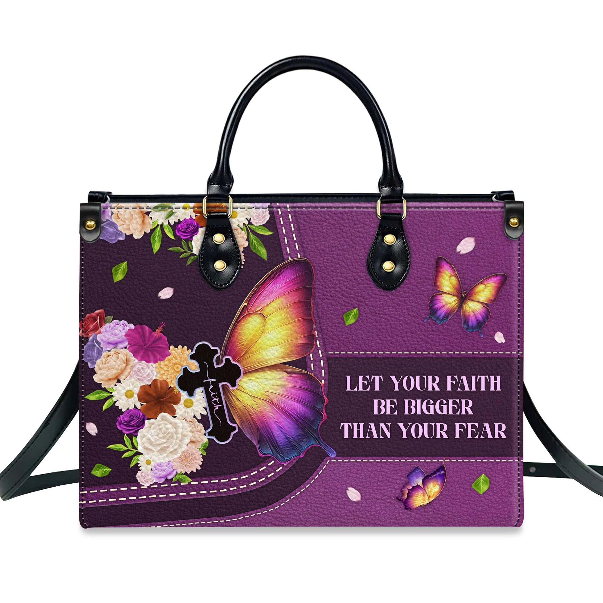 Personalized Leather Handbag for Women, Custom Name Church Bag, Christian Gifts, Christmas Gifts for God Lovers