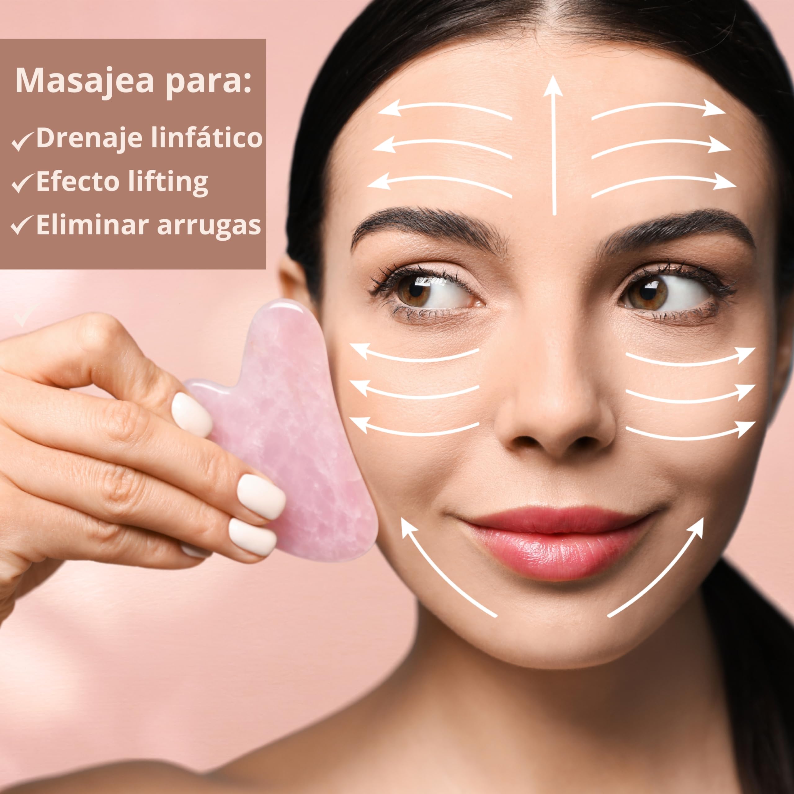 Pack Gua Sha Cuarzo Rosa + Aceite Camelia Bio 100% Natural 10ml - Hidratante y Nutritivo - Propiedades Antioxidantes y Rejuvenecedoras - Aceite seco Absorción inmediata - Extraído en frío en Galicia