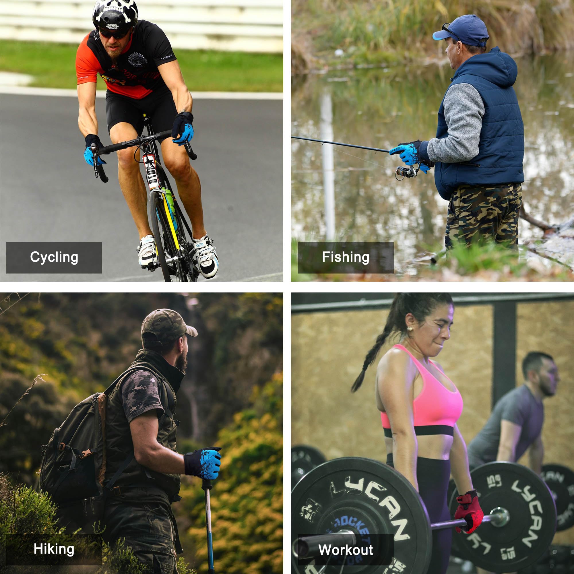 Guantes de ciclismo para hombre y mujer, para pantalla táctil, transpirables y ligeros, guantes de ciclismo de carretera para deportes al aire libre