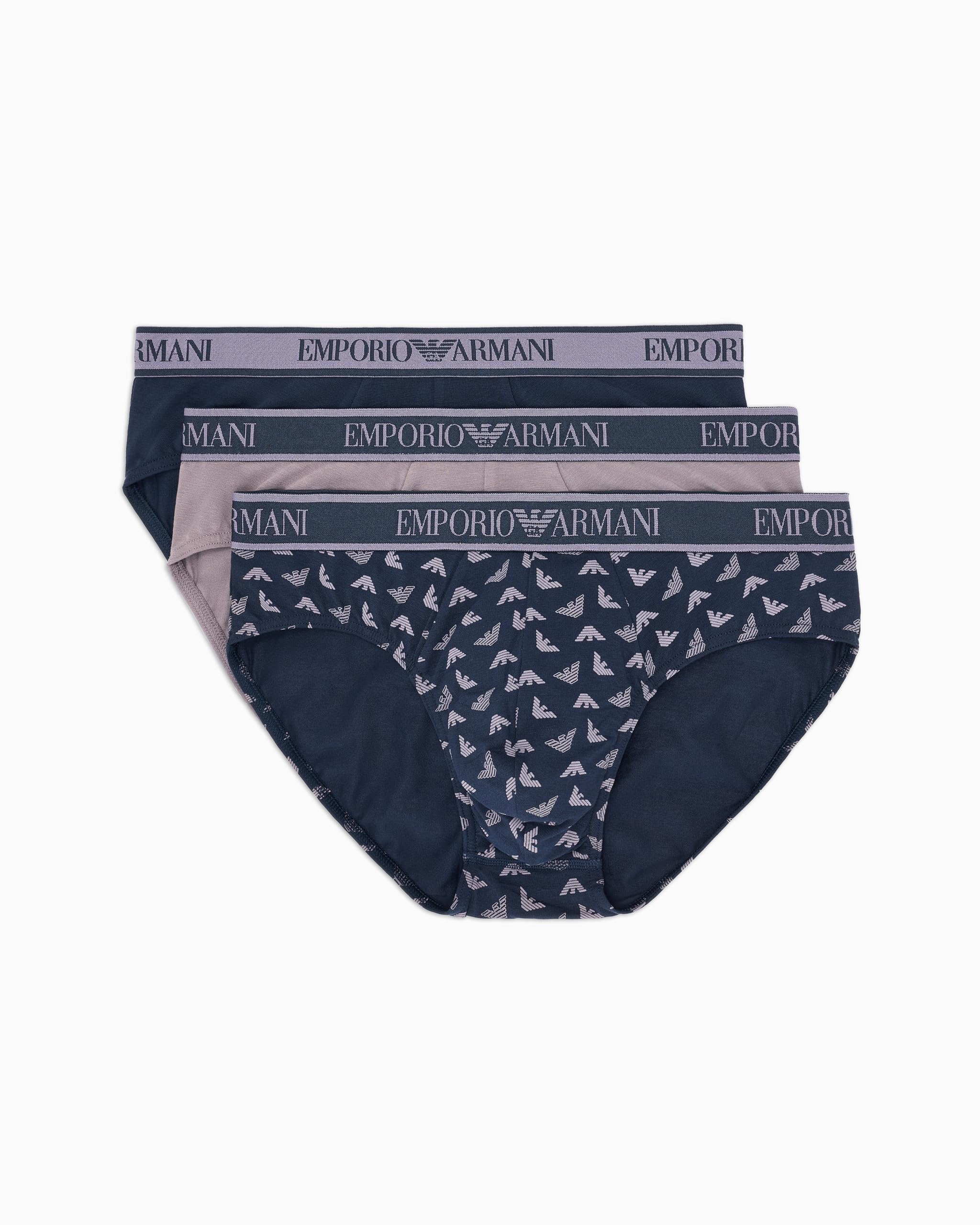 EMPORIO ARMANI Man Core Logoband 3-Pack Brief Blue XL