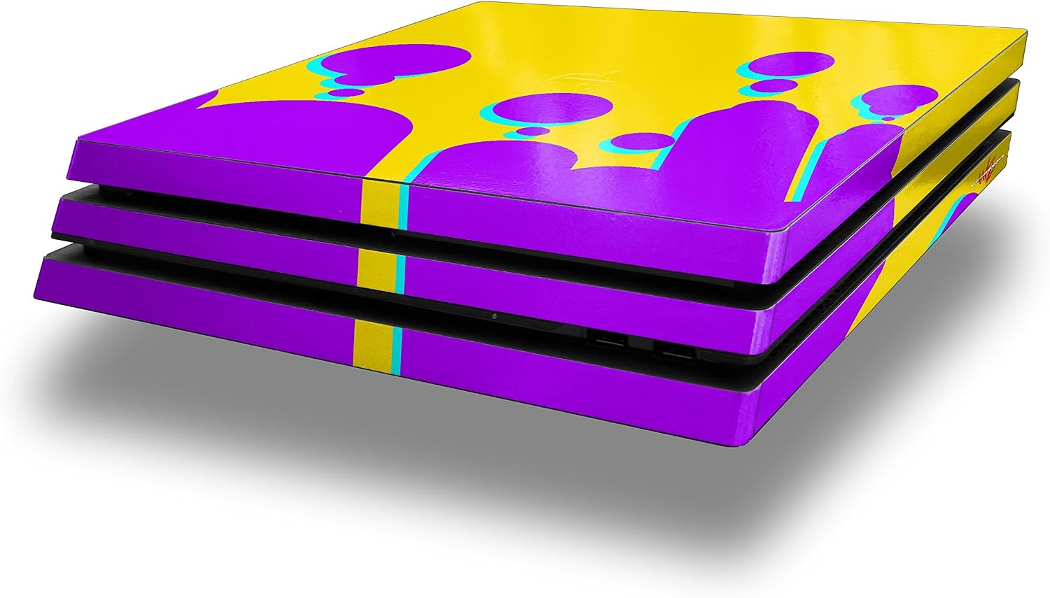 Vinyl Decal Skin Wrap Compatible with Sony PlayStation 4 Pro Console Drip Purple Yellow Teal