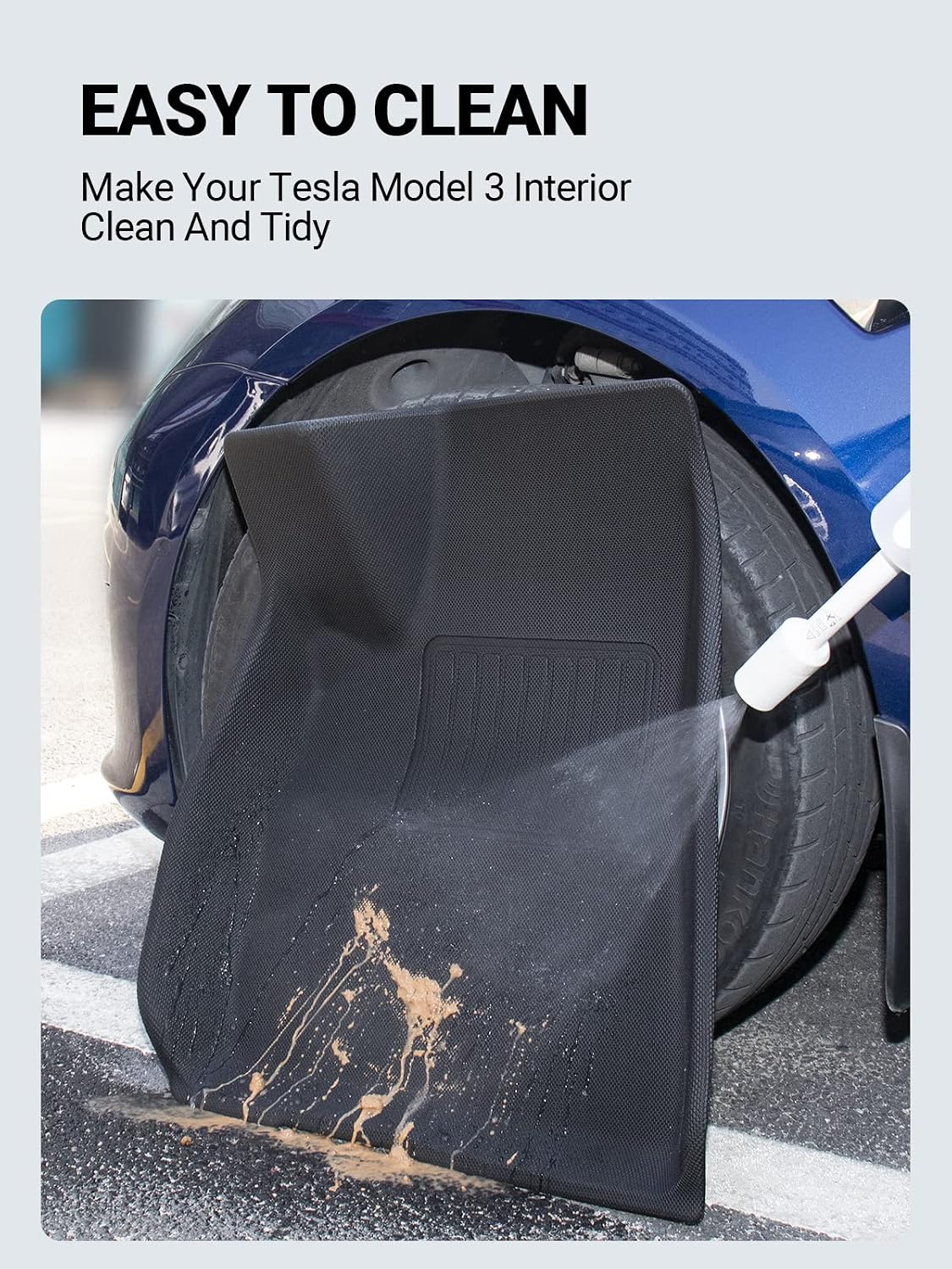 BASENOR 6PCS Tesla Model 3 Floor Mats Full Set Mats All-Weather Anti-Slip Waterproof 3D Frunk Trunk Liner Front Rear Cargo Liner Mat Accessories fit Model 3 2023 2022 2021