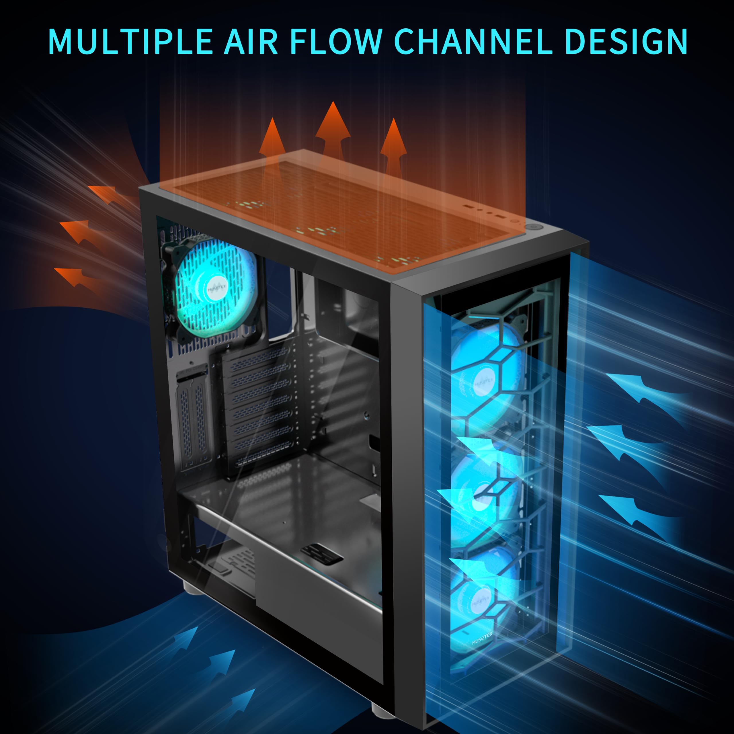 Rad Pc Case Snapklik.com : ATX PC Case 4 PWM ARGB Fans Pre-Installed, Mid Tower ...