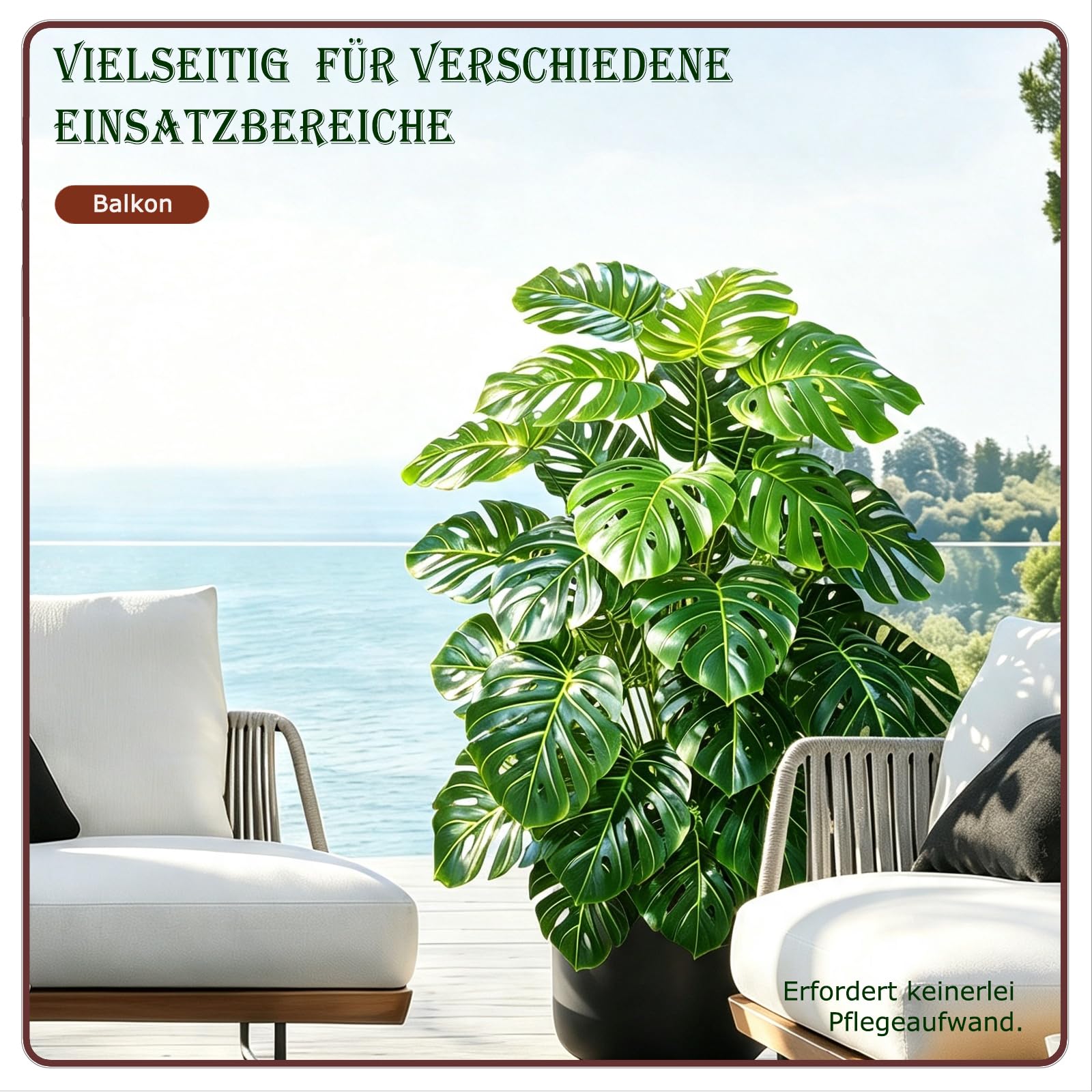 Monstera Artificielle, 135 cm, 36 Feuilles, Fausse Plante | Grande Plante Artificielle Tropicale Sans Entretien, Déco Intérieure Extérieure : Salon, Balcon, Bureaux, Espaces Commerciaux