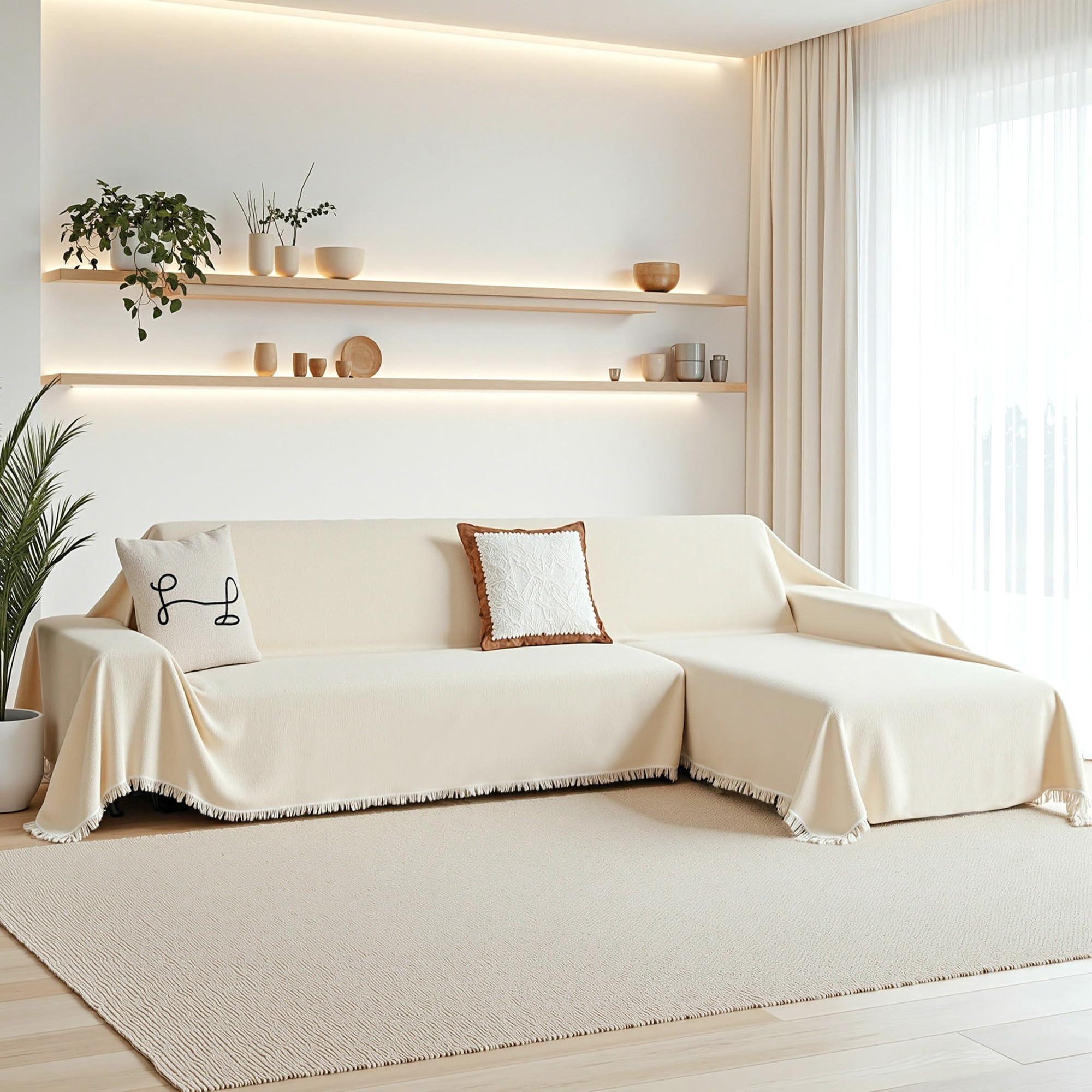 MEETSKY Chenille Couch Cover