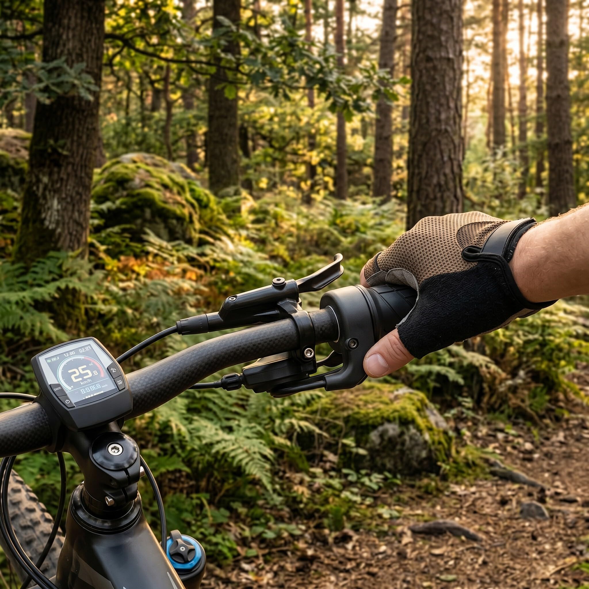 Impugnatura Dell'acceleratore a Mezza Torsione, Impugnatura Dell'acceleratore per Bicicletta Elettrica con Display LCD della Tensione della Batteria Bussare a Chiave, Impugnatura