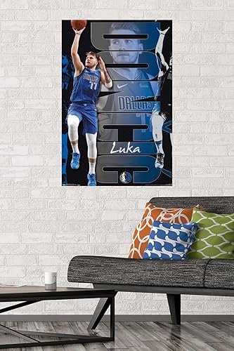 Miniatura 2 de Trends International NBA Dallas Mavericks - Póster de pared de Luka Doncic 19, 22.375 x 34 pulgadas, paquete de póster y montaje prémium