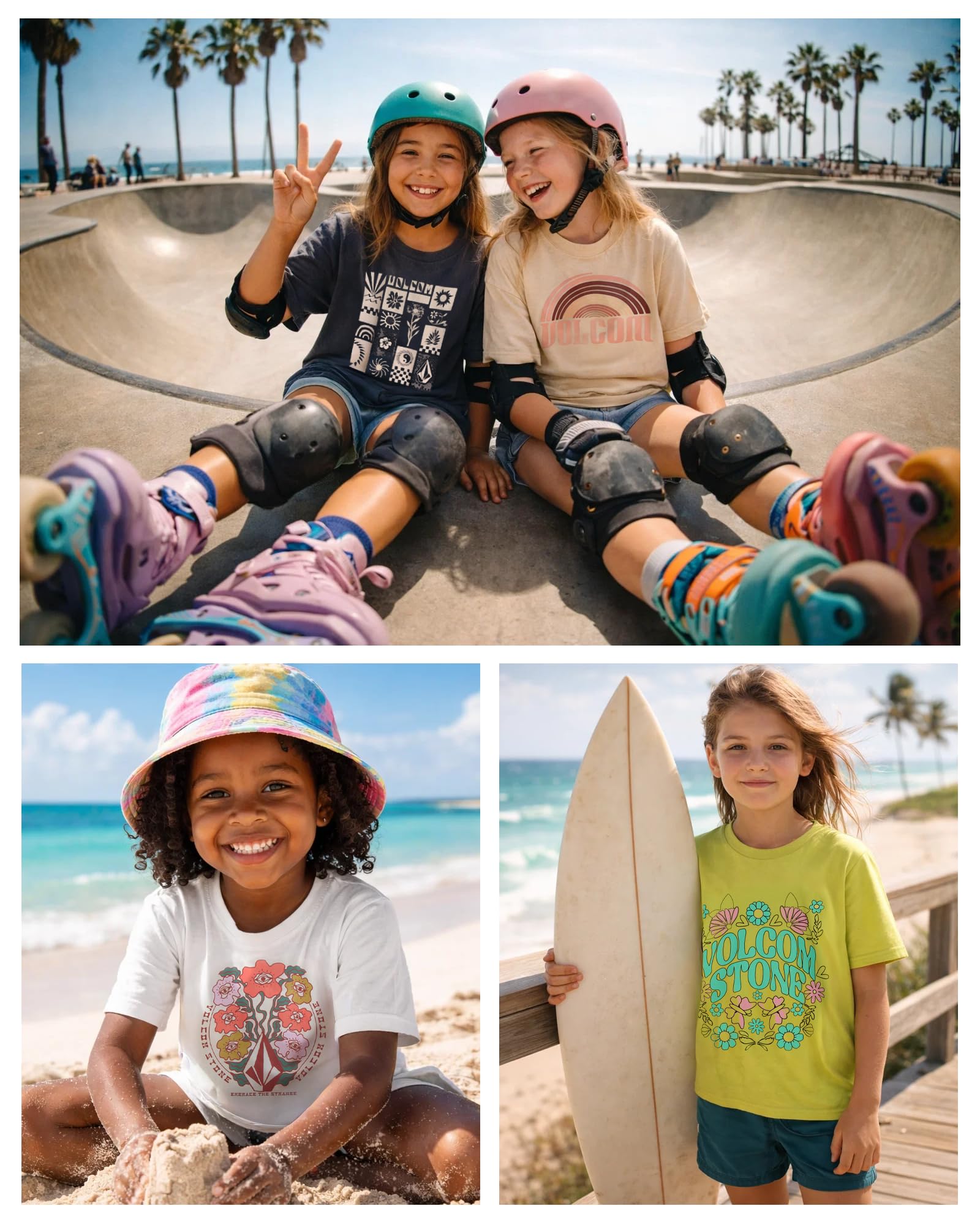 Volcom Camisas para niñas – Camiseta informal de manga corta con cuello redondo y gráfico moderno – Ropa de verano transpirable para niñas