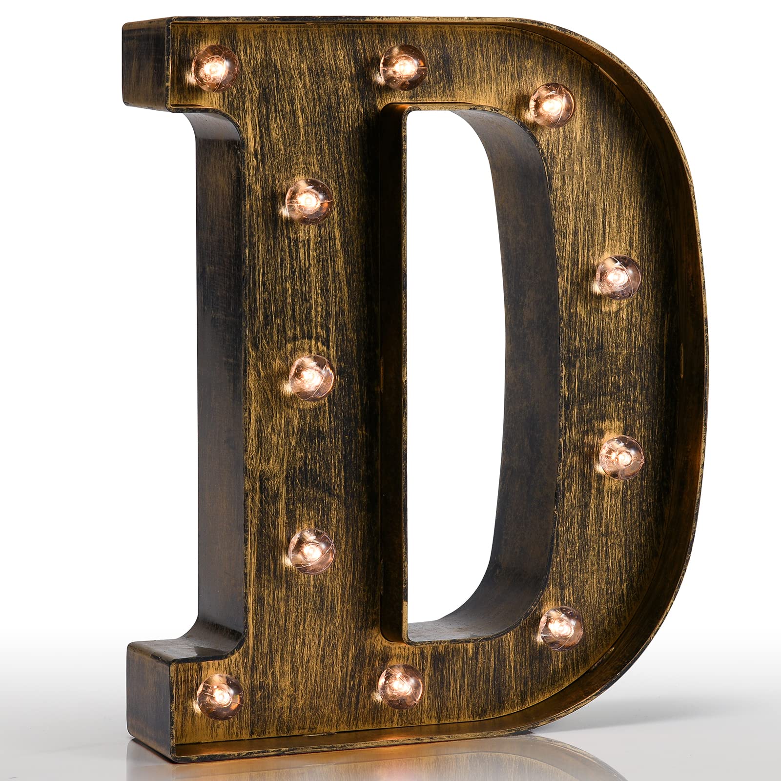 Pooqla Vintage Light Up Marquee Letters with Lights – Illuminated Industrial Style Lighted Alphabet Letter Signs - Coffee Bar Apartment Bedroom Wall Home Initials Decor A-Z