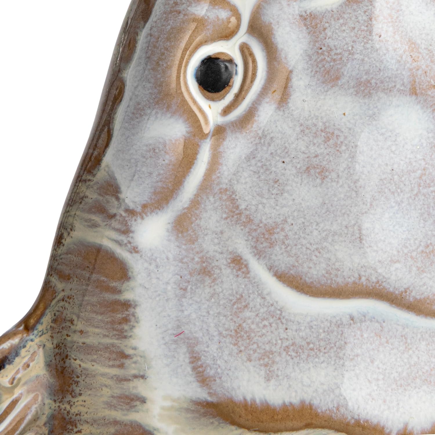 White and Tan Ceramic Fish Shaped Wall Vase
