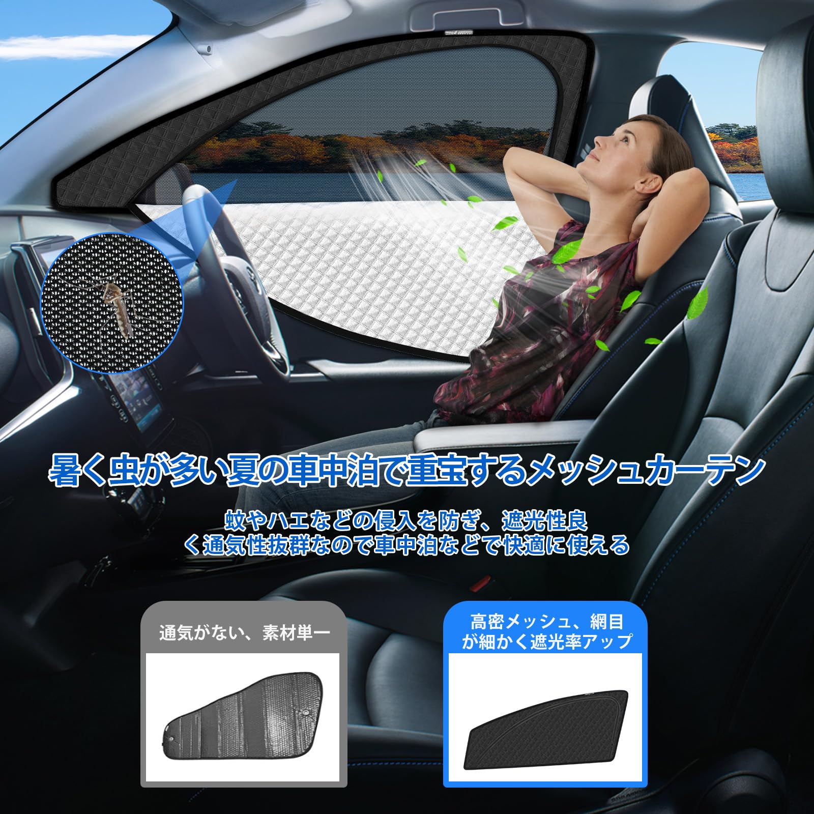 Amazon | 新型 プリウス 30系 専用 サンシェード マグネット式 サイド