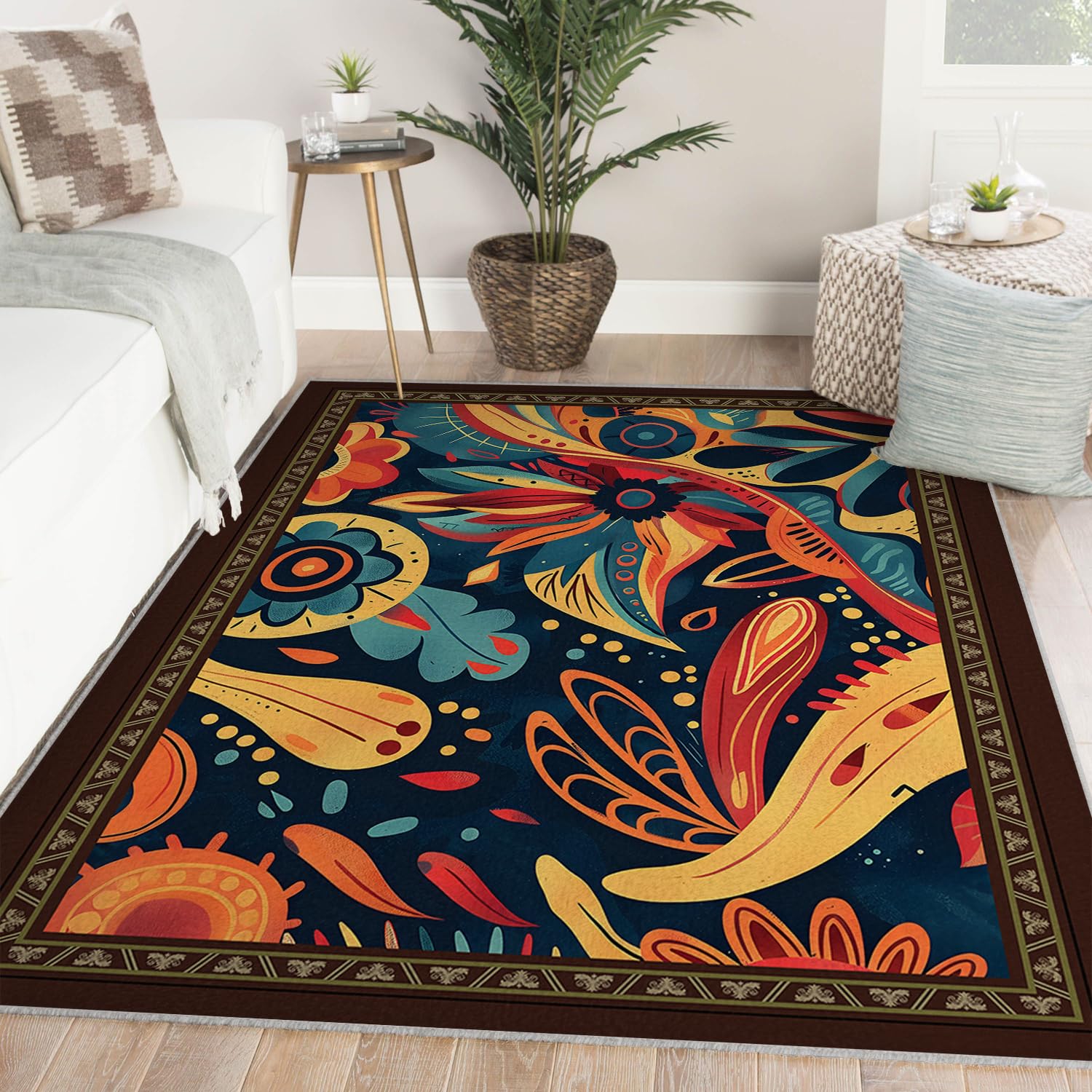 Alfombras Bohemias Lavables 180x270 Alfombra Colorida Dormitorio
