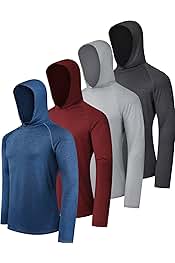 Men's Athletic Hoodies Long Sleeve Fishing Shirts for Men UPF 50+ SPF UV Sun Protection Shirts Rash Guards