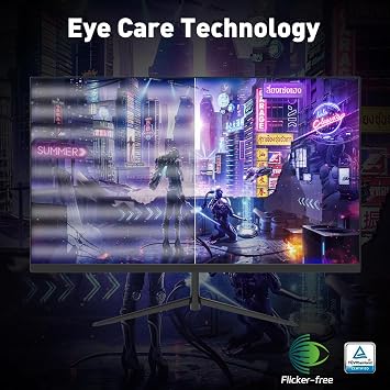 24 Inch FHD Gaming Monitor, 1080P IPS Computer Monitor with 100Hz, 1ms Response Time, 1000:1 Contrast Ratio, VESA Compatible, Tilt Adjustable, AMD FreeSync, Build-in Speakers