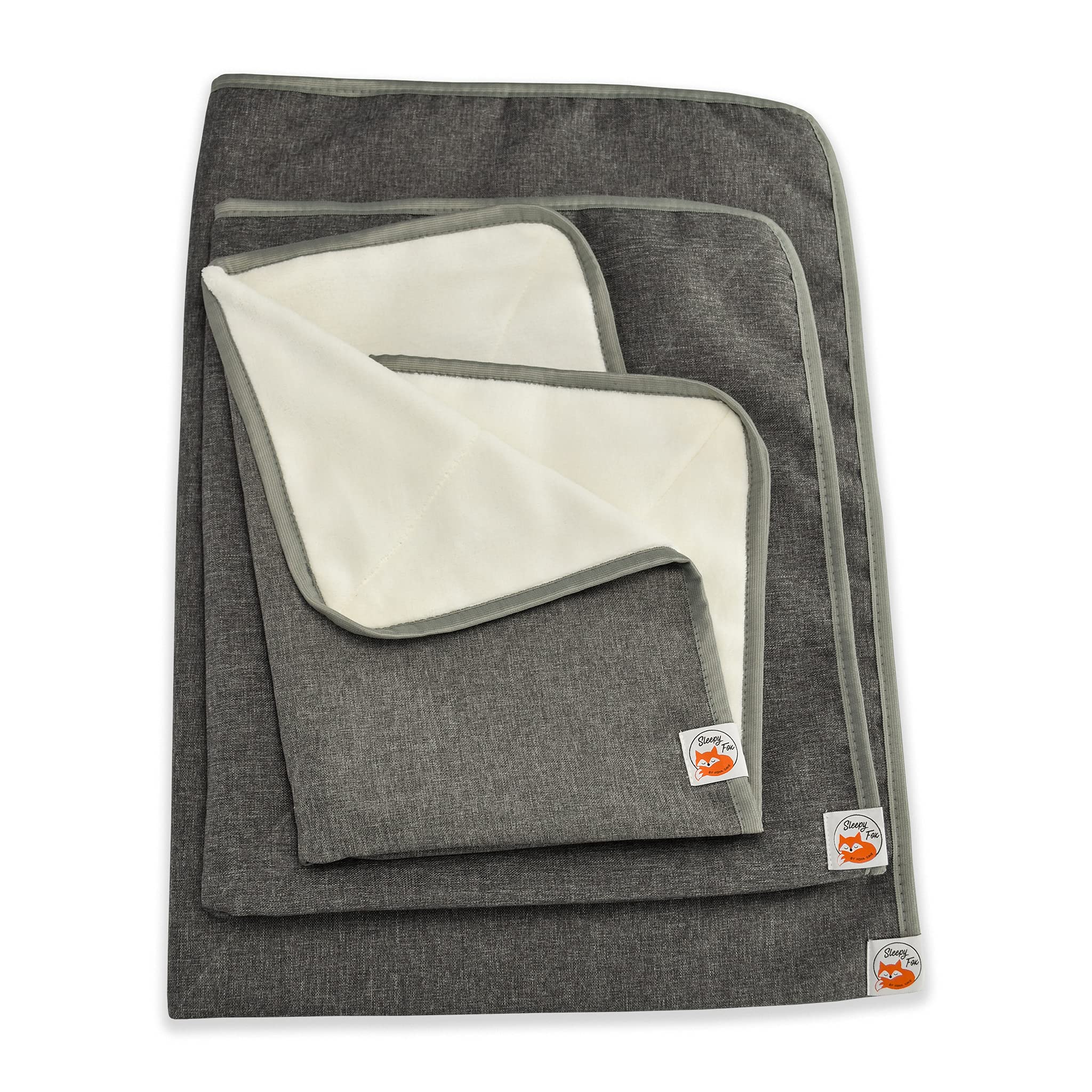 Sleepy Fox Snuggle - Manta para gatos y perros con forro polar Sherpa (100 x 140 cm), color gris
