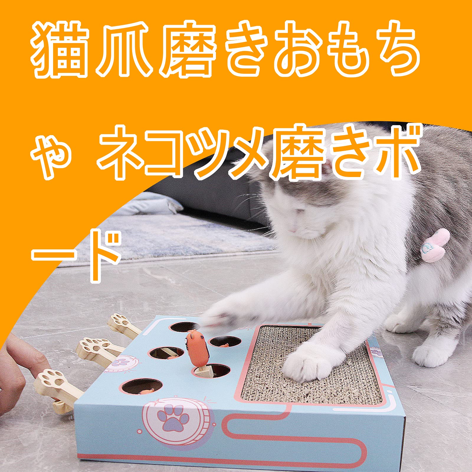 Amazon | 猫のおもちゃ 猫の爪とぎ ネコツメ磨きボード 猫モグラ