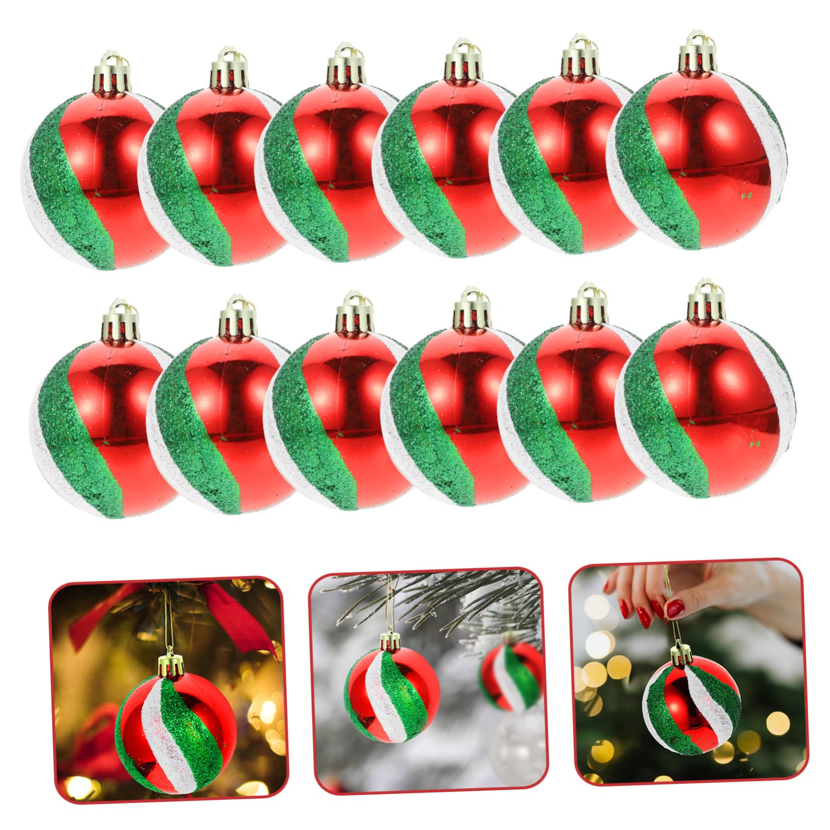 Alipis 48stücke Weihnachtskugeln Rot Grün Und Weiß Glänzende Christbaumdekorationen Für Festliche Anlässe Hängende Ornamente Für Weihnachtsbaum Weihnachtsdeko Weihnachtsfeier