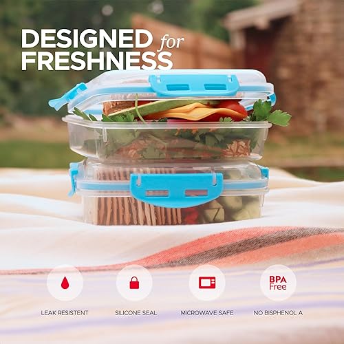 Miniatura 5 de Tafura Contenedores para sándwiches  Caja de sándwich  Contenedores de almuerzo  Contenedores para sándwiches para loncheras  Soporte reutilizable