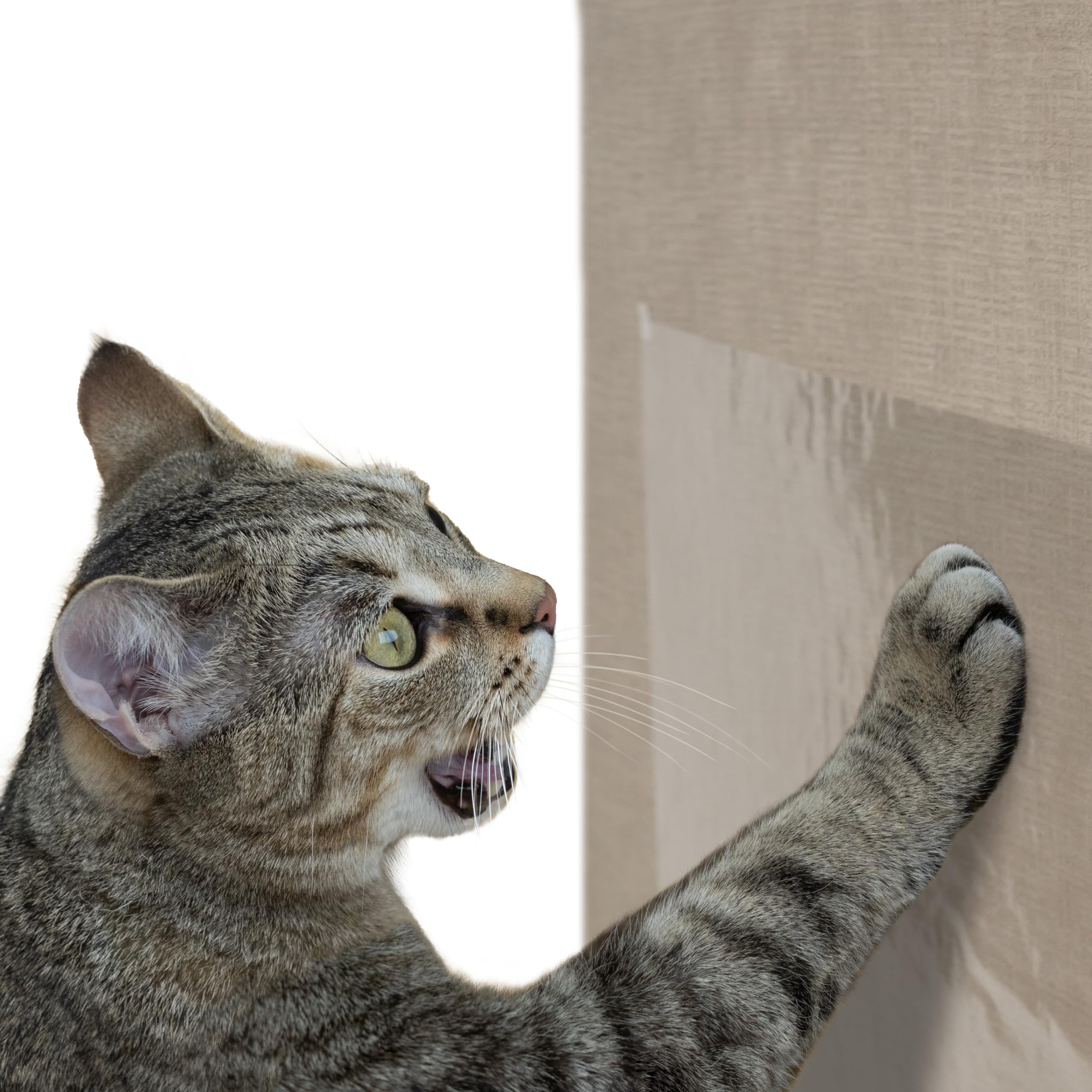 Kitty City Cat Scratch Furniture Protector Tape – 12 Large Clear Double-Sided Sticky Sheets – Cat Scratch Deterrent & Training Tape for Couch, Sofa...