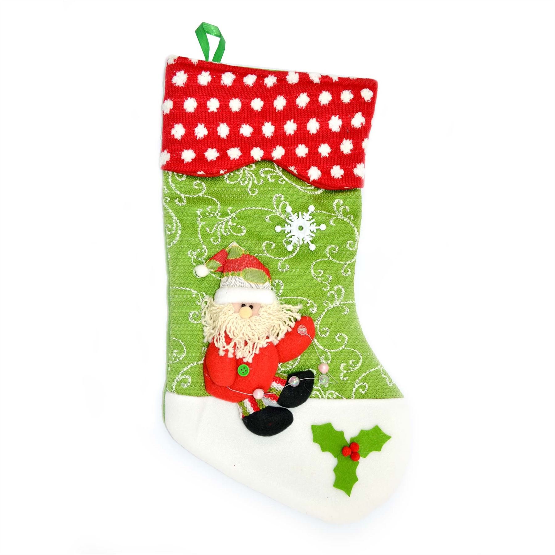 SHATCHI Personalisierter Weihnachtsstrumpf – 50 Cm Lang, Mit 3D-Dekoration, Für Geschenke & Süßigkeiten (mehrfarbig)