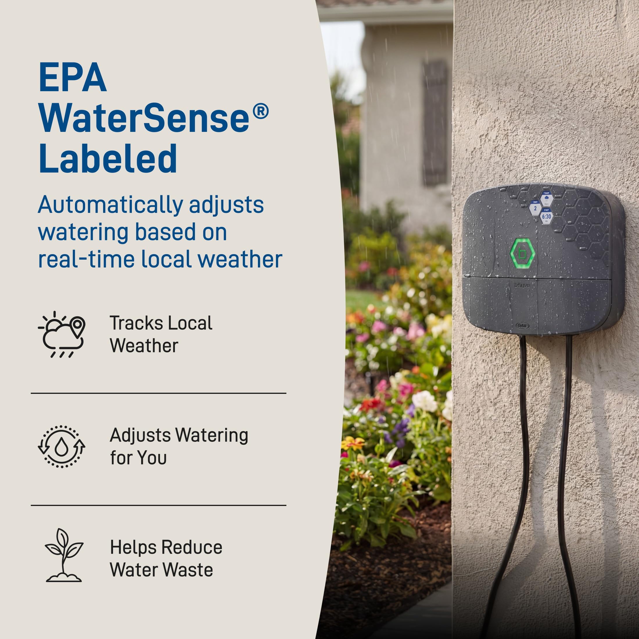 Orbit B-hyve XR Smart Sprinkler Timer - 8-Zone - WiFi-Enabled IndoorOutdoor Irrigation Controller - App Control - Weatherproof Watering System - Multi Zone - Custom Programs - 57985 product thumbnail 6