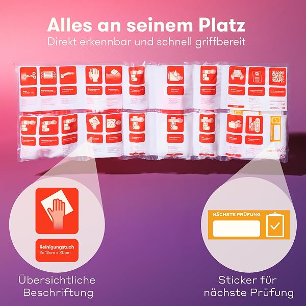 Verbandskasten Auto inkl. Beatmungstuch [DIN 13164] - Erste Hilfe Set Auto StVO Konform für 2026 - KFZ Verbandskasten & Sanikasten Unterwegs - Notfallset Kompakt - First Aid Kit Car - 5